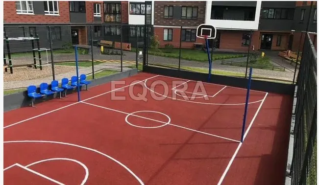 Бесшовное покрытие из резиновой крошки для баскетбольной площадки в Тевризе